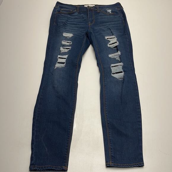 MUDD Women’s 9 (Juniors) Distressed Skinny Blue Jeans - Picture 1 of 4